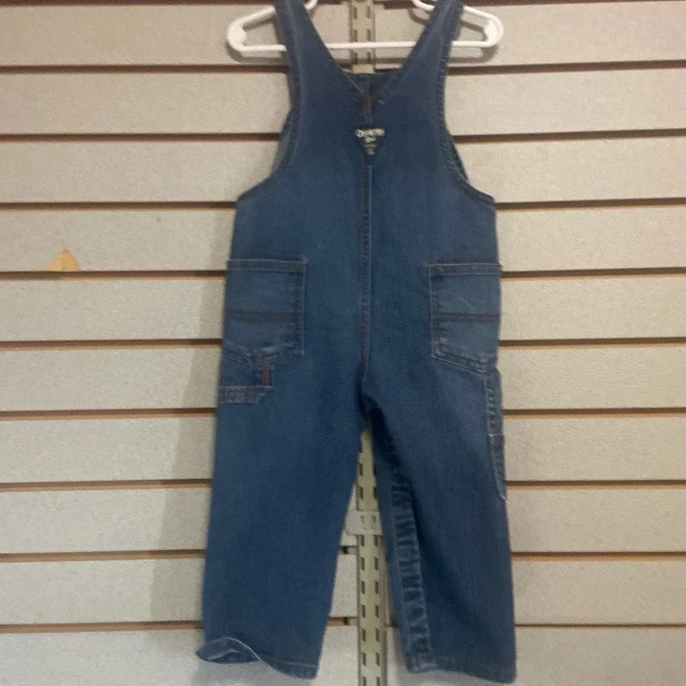 LN‎ OshKosh Bgosh Baby Boy Denim Carpenter Overalls Blue 24M